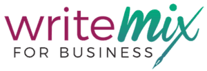 Write Mix for Business Logo saying write mix for business