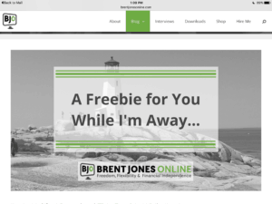 Brent Jones Branding Example for Write Mix for Business post by Sue-Ann Bubacz showing colors logo etc