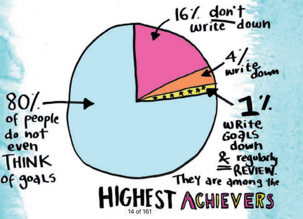 LEONIE DAWSON from her Shining Biz and Life Plan Planner 2017 showing 1% who not only write but revisit their goals achieve highest