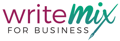 Write Mix for Business Logo saying write mix for business
