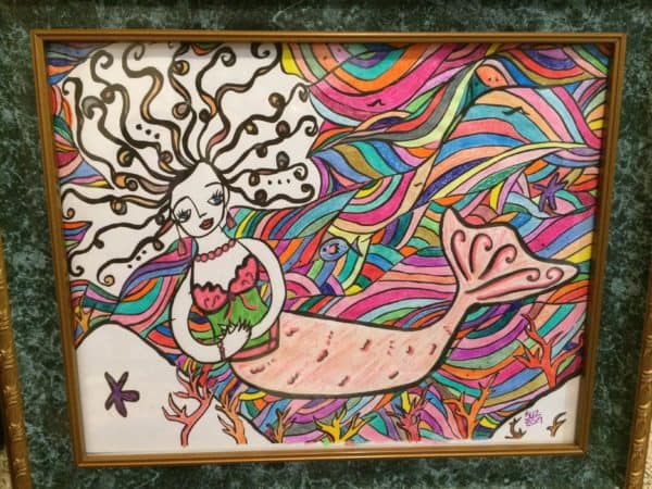 Plan with Pizzazz Visual of Leonie Dawson design pencil coloring of mermaid by Sue-Ann Bubacz