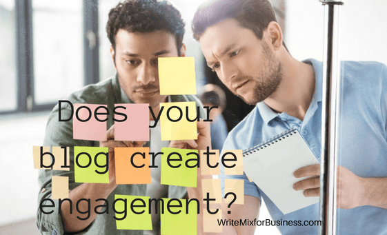 Does your blog create engagement? visual for engaging blog content point of post