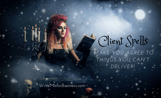 Casting a Spell Visual by Sue-Ann, Write Mix for Business Scary Customers Post