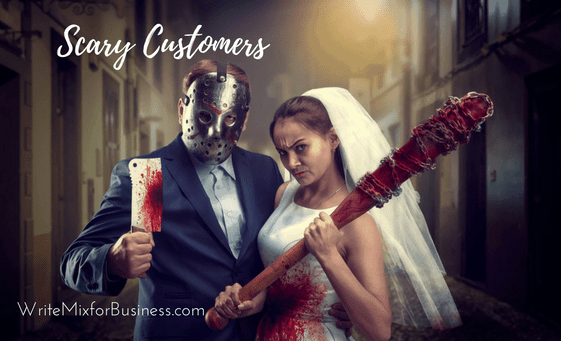 Halloween Scary Customers by Sue-Ann for Write Mix for Business Customer Service Article