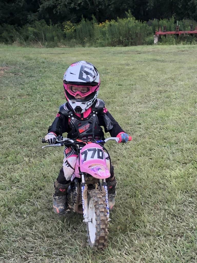 Ryder Wetzel practicing for races on her Yamaha 50cc bike!
