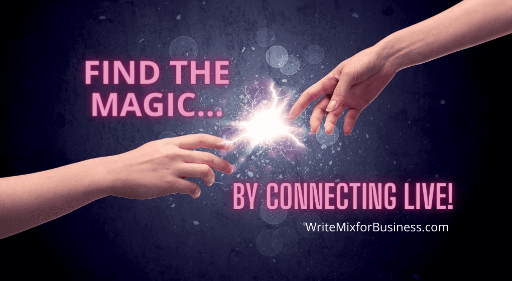 FInd the Magic...By Connecting LIVE! Title Visual for LIVE Streaming Video Post.