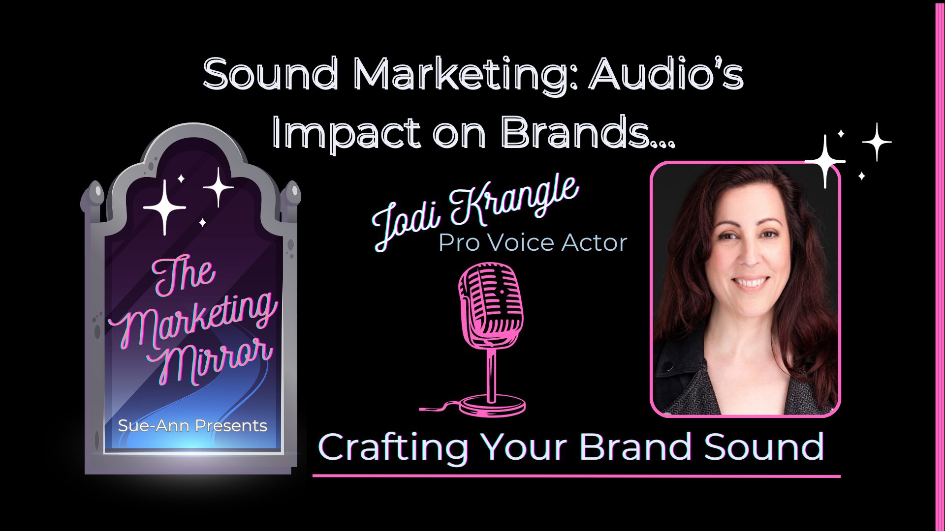 Jodi Krangle, Professional Voice Actor Interview on The Marketing Mirror on the Topic: Your Audio Brand