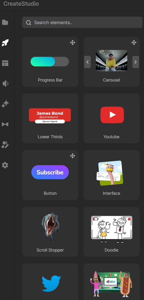 make and edit videos with Create Studio features as shown in screenshot of features 2